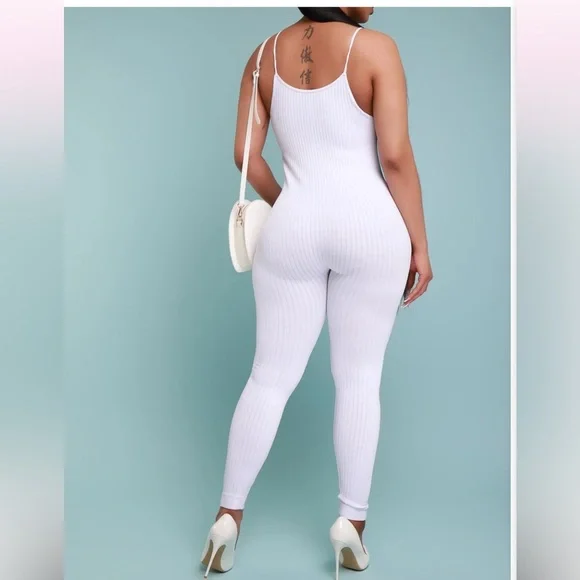 🎉Blue Ribbed seamless Jumpsuit - Picture 4 of 4